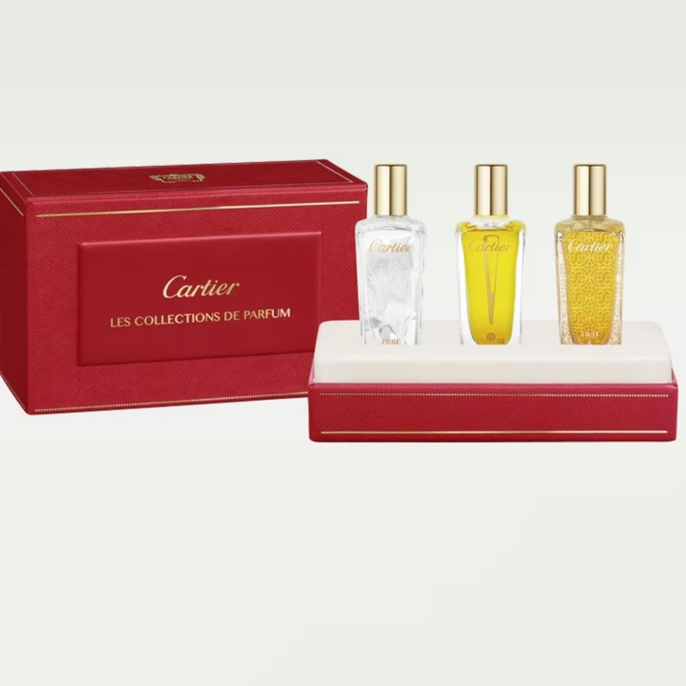Cartier collection de perfume PURE ROSE, L'HEURE DIAPHANE AND OUD & SANTAL